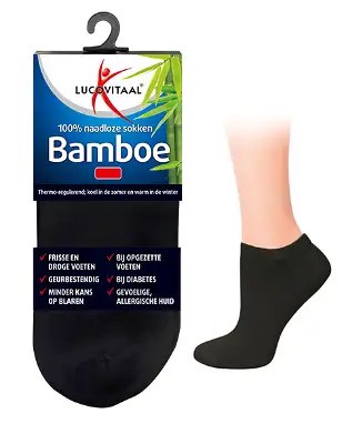 LUCOVITAAL BAMBOE ENKELSOK ZWART 39-42 1 PAAR
