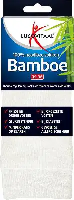 LUCOVITAAL BAMBOE SOK LANG WIT MAAT 35-38 1PAAR