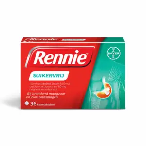 RENNIE KAUWTABLET SUIKERVRIJ 3 36