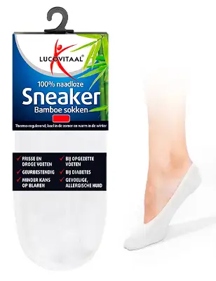 LUCOVITAAL BAMBOE SNEAKERSOK WIT 39-42 1PAAR