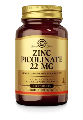 SOLGAR ZINC PICOLINATE 22MG 100ST